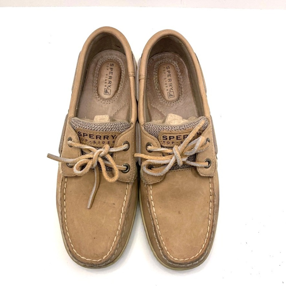 Sperry Top-Sider Bluefish 2 Eye Shoe Womens 7 M EU 37.5 Tan Fabric Upper 9276619
